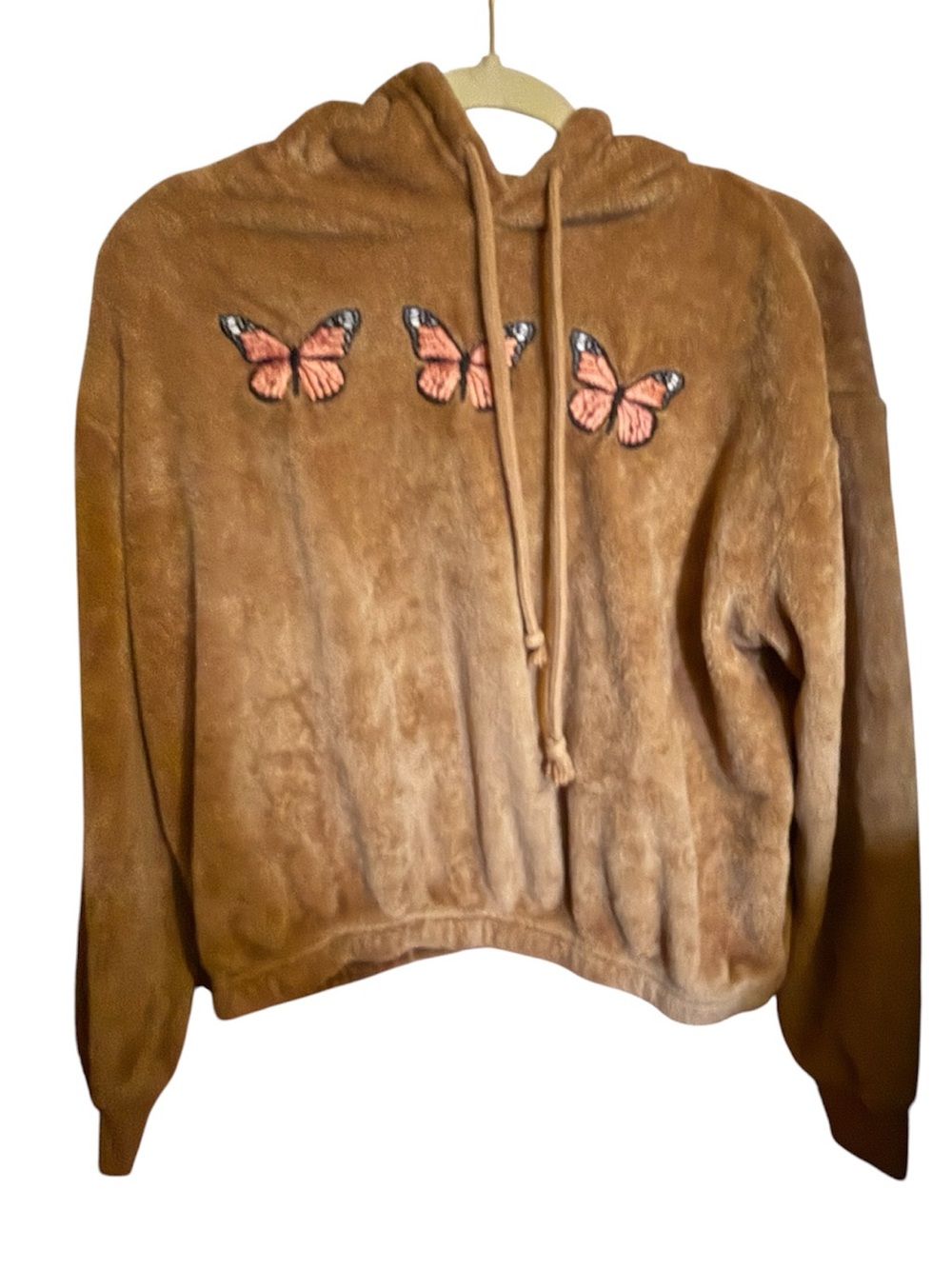 Mighty fine 90s y2k Cropped. Butterfly embroidered appliqué Medium hoodie top